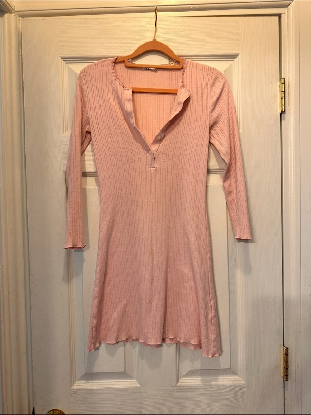 Ultra rare Doen como dress mini Pointelle Henley wisteria size xs